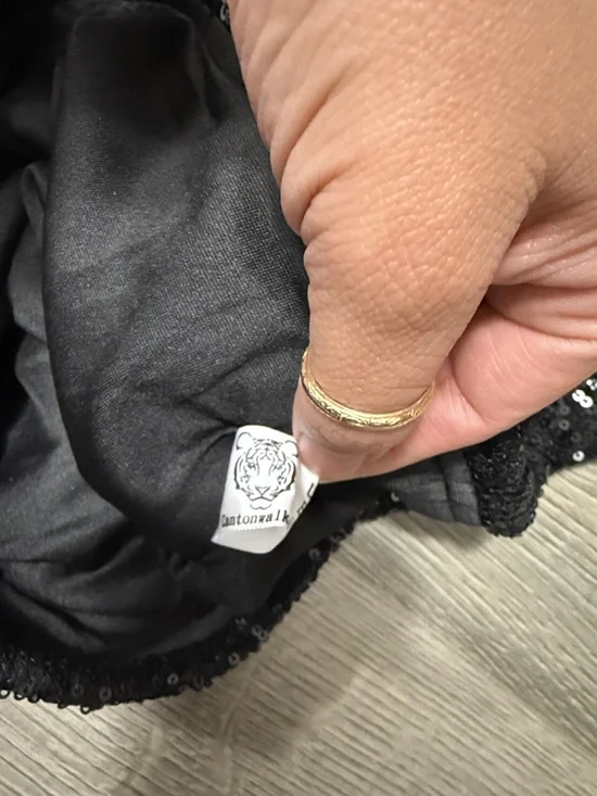 Strapless Black Sequin Bodycon Mini Dress - Picture 5 of 6